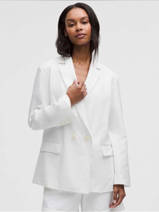 lululemon athletica Jackets & Blazers - NWT SOLD OUT Lululemon LuluLinen Oversized Blazer – White – $198 Retail